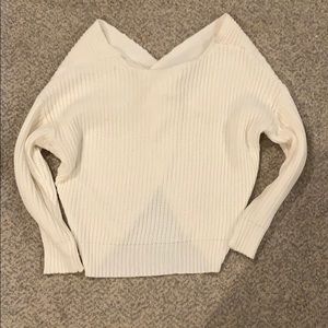 Low back ivory sweater